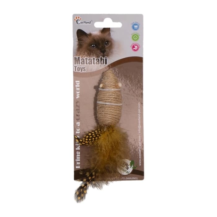 İpli Tüylü Çıngıraklı Fare Kedi Oyuncağı