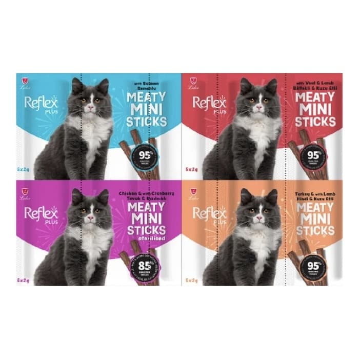 Reflex Plus Meaty Mini Sticks Kedi Ödül Maması 4 Çeşit 5x2 Gr
