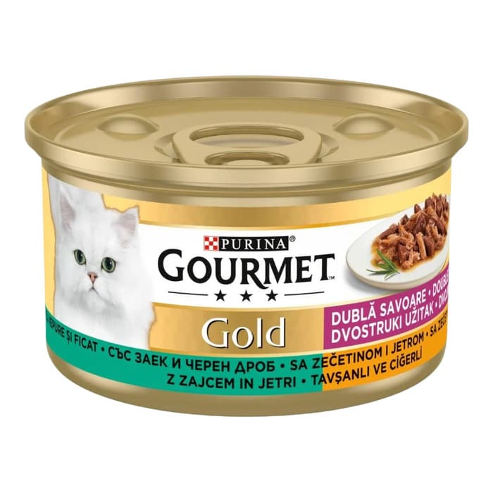 Purina Gourmet Ciğerli Tavşanlı Parçalı Adult Kedi Konserve (85 g)