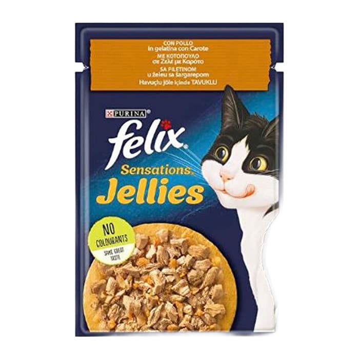 Purina Felix Sensations Tavuk Etli Ve Havuçlu Yetişkin Kedi Pouch Yaş Mama 85 Gr