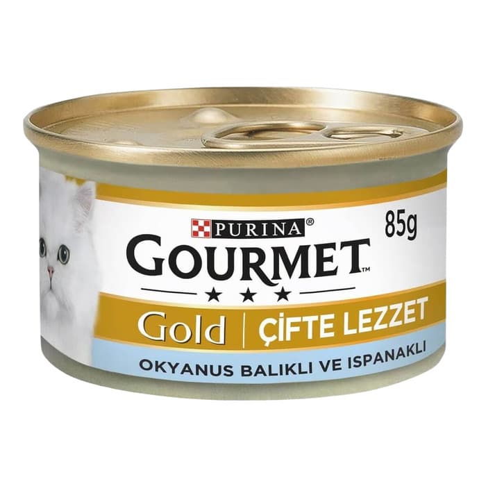 Gourmet Gold Okyanus Balığı Ve Ispanaklı Sos Yaş Kedi Maması Kedi Konserve Maması 85 Gr