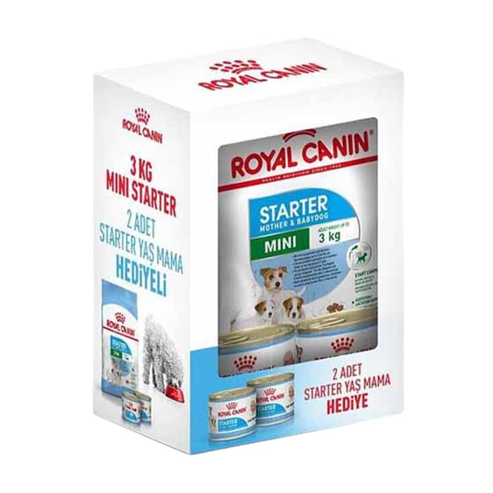 Royal Canin Box Mini Starter Yavru Köpek Maması 3 Kg 2 Adet Starter Konserve 195gr Hediyeli