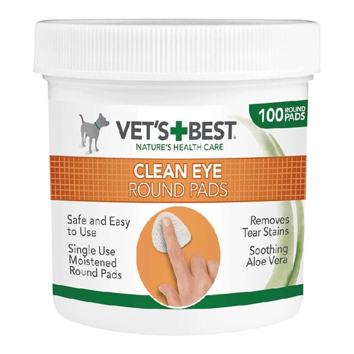 Vet's Best Kedi ve Köpekler için Aloe Vera Özlü Göz Temizleme Pedi (100'lü)