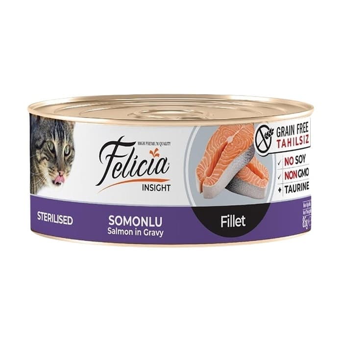 Tahılsız Sterilised Somonlu Fileto Kedi Konservesi 85 Gr
