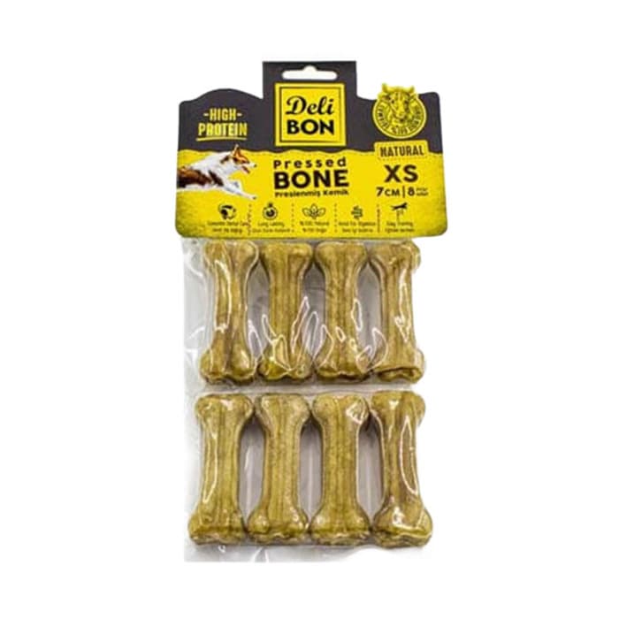 Deri Natural Press Kemik Köpek Ödülü 7 Cm 8'li