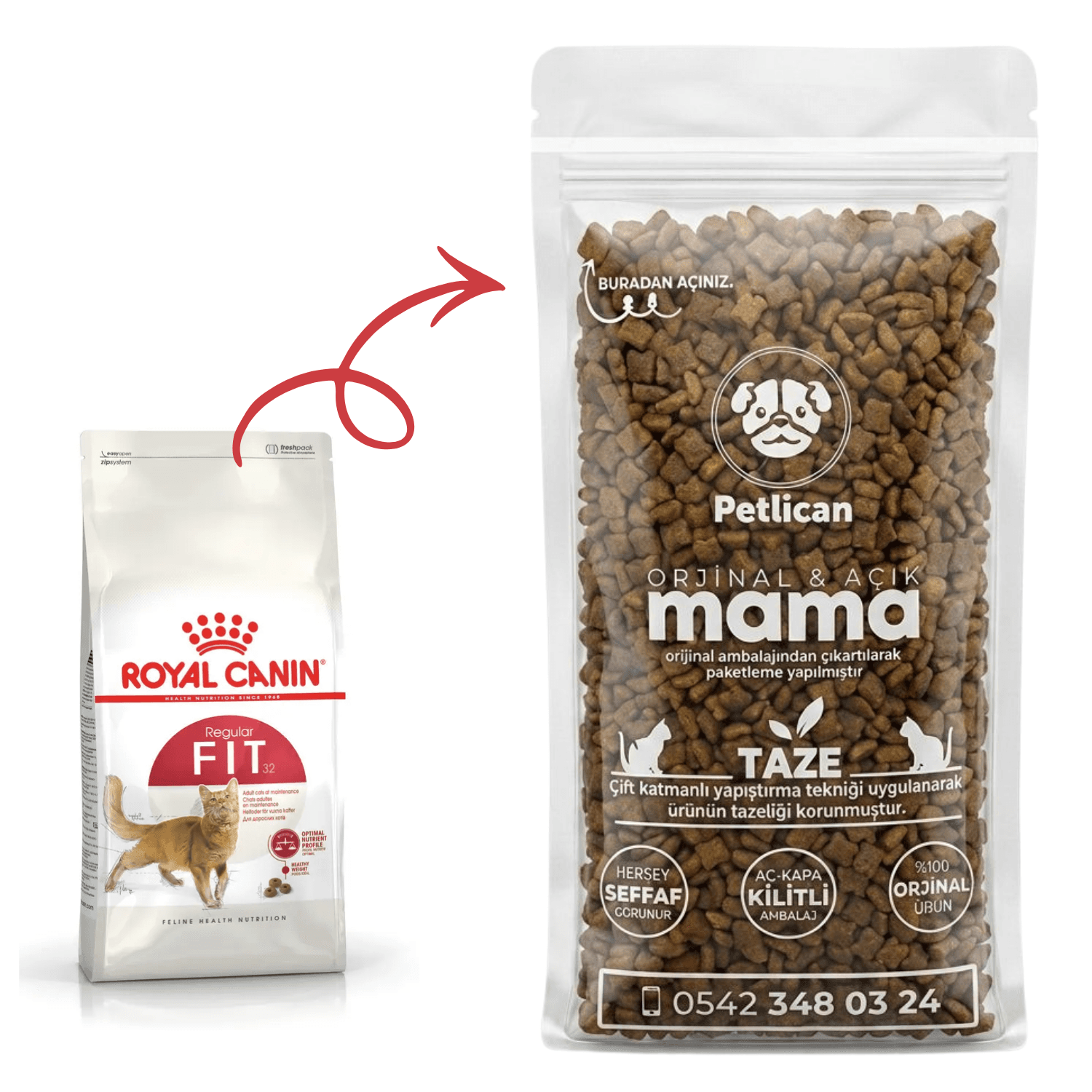 Royal Canin Fit 32 Yetişkin Kedi Maması Açık 1 Kg