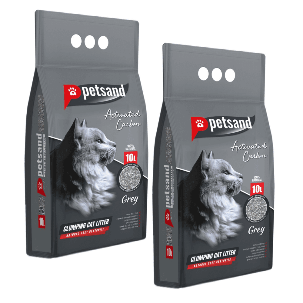 Petsand Aktif Karbonlu Grey Kedi Kumu 10 L 2 Adet