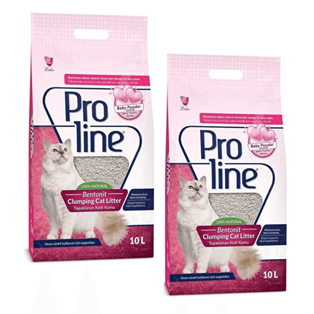 Proline Bentonit Bebek Pudrasi Kokulu Kedi Kumu 10L 2 adet