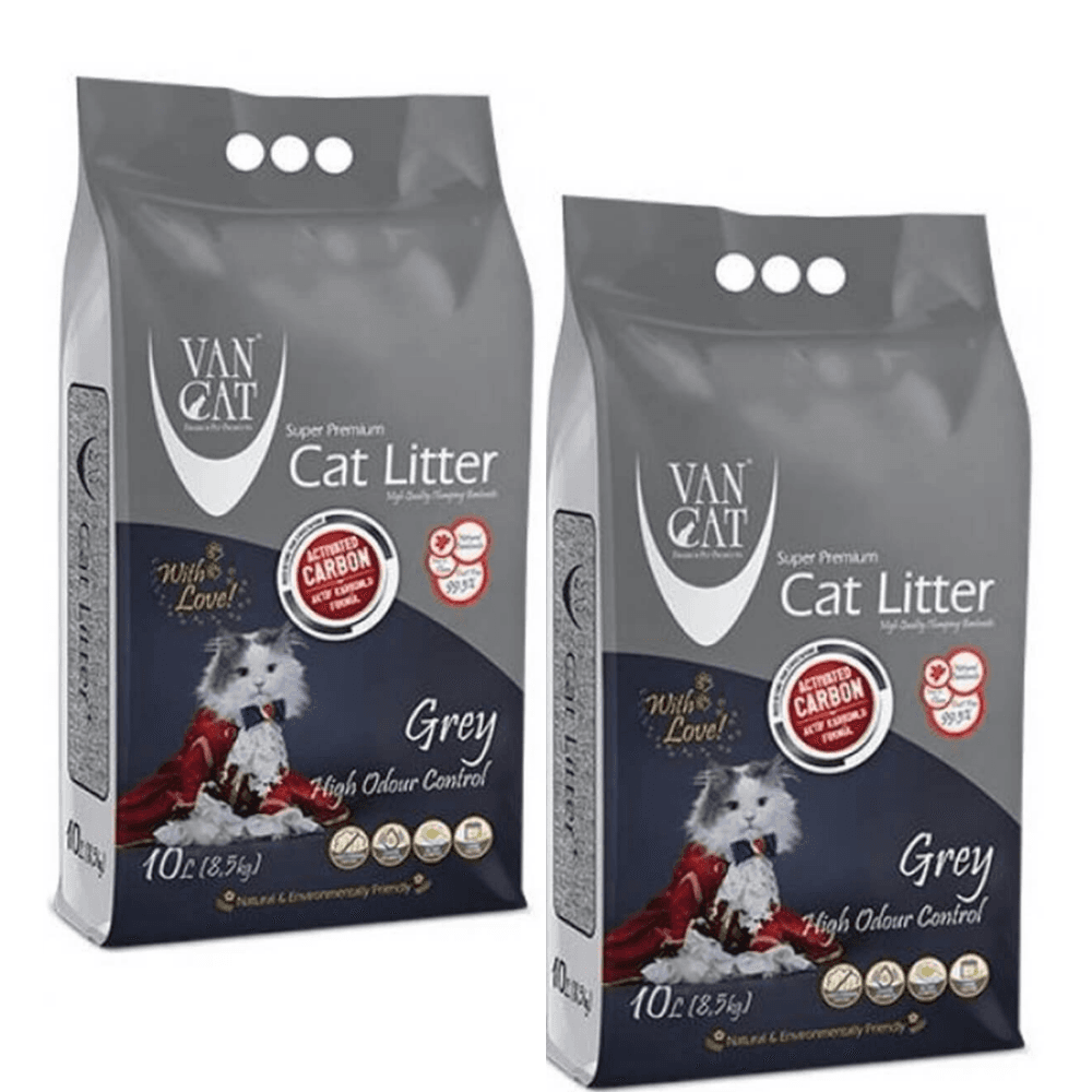 VanCat G225 Bentonit Aktif Karbonlu Grey Kedi Kumu 10 L 2 Adet