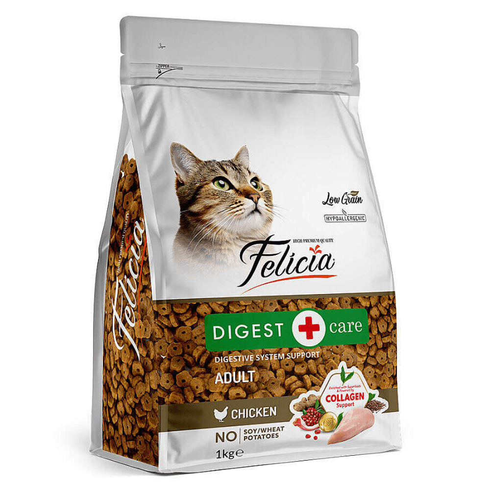 Felicia Digest Care Kolajenli Az Tahıllı Yetişkin Kedi Maması Tavuklu
