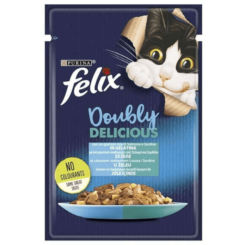 Felix Pouch Somon ve Sardalyali Yaş Kedi Maması 85 Gr