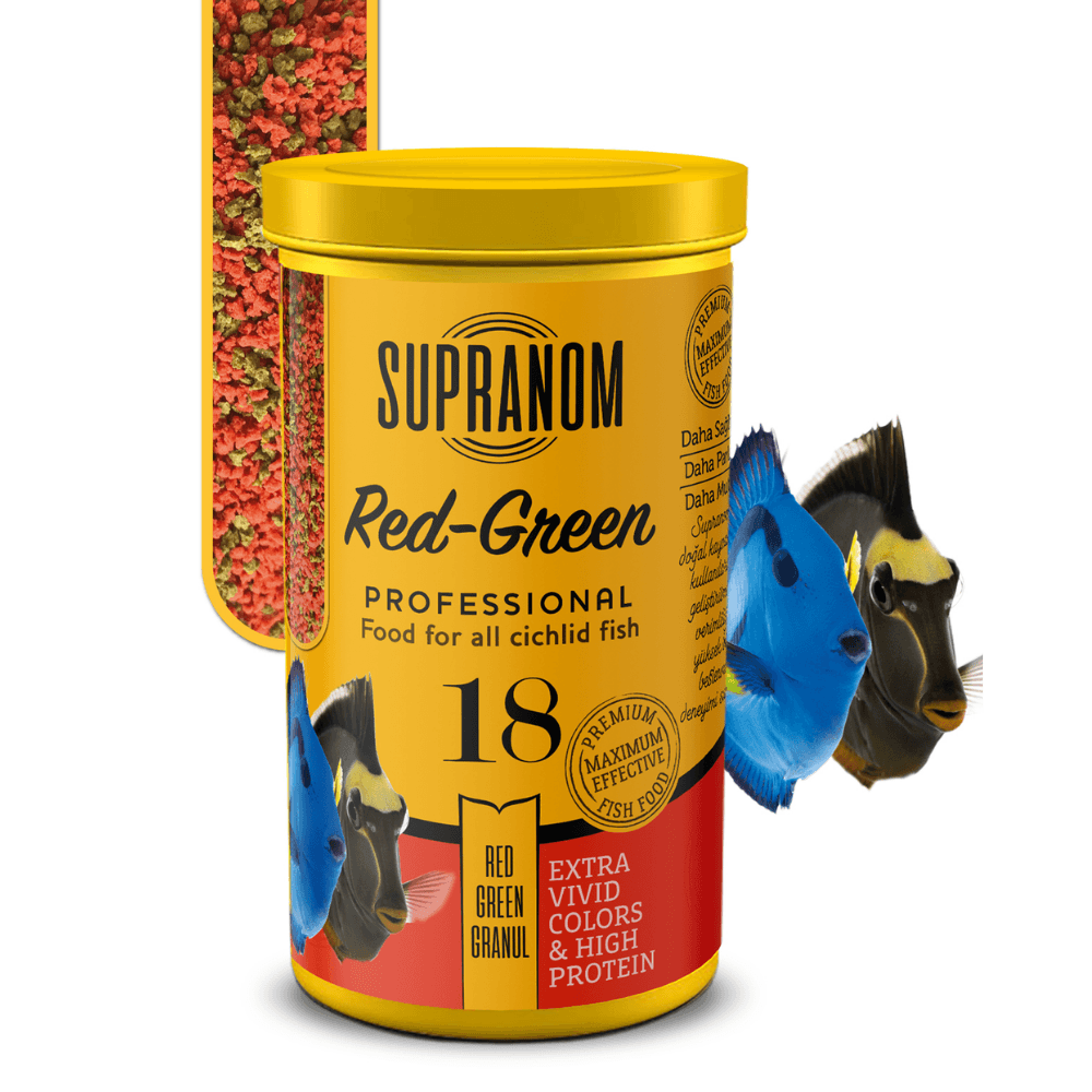 Supranom Cichlid balık yemi red-green granul 250ml (18)