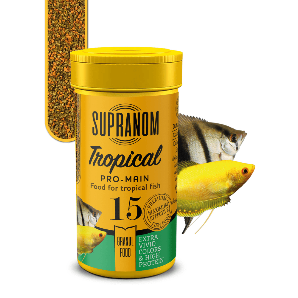 Supranom küçük ağızlı tropical balıklar pro-main granul food 100ml (15)