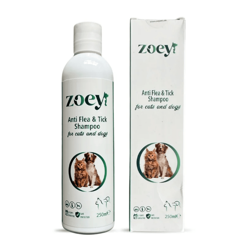 Zoey Anti Flea & Tick Shampoo Pire ve Kenelere Karşı Kedi Köpek Şampuanı