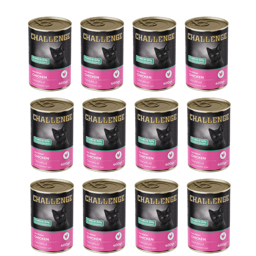 Challange Yavru Kedi Yaş Maması Tavuklu Konserve 400 Gr X 12 Adet
