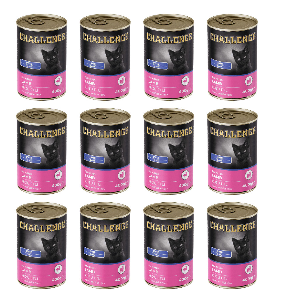 Challange Yavru Kedi Yaş Maması Kuzu Etli Konserve 400 Gr X 12 Adet