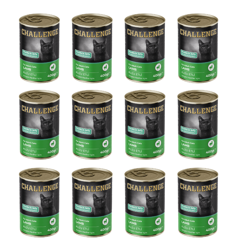 Challange Yetişkin Yaş Kedi Maması Kuzu Etli Konserve 400 Gr X 12 Adet