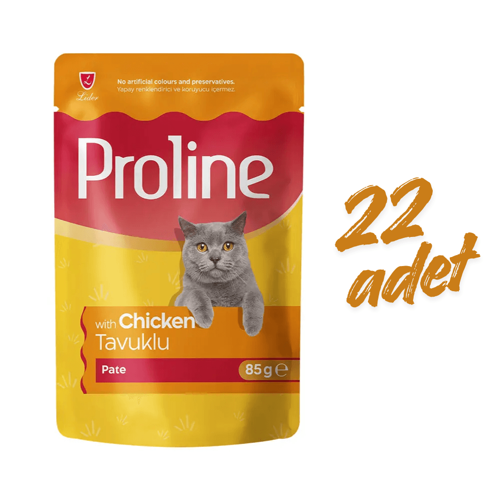 Proline Pouch Pate Yaş Kedi Maması Tavuklu 85 Gr X 22 Adet