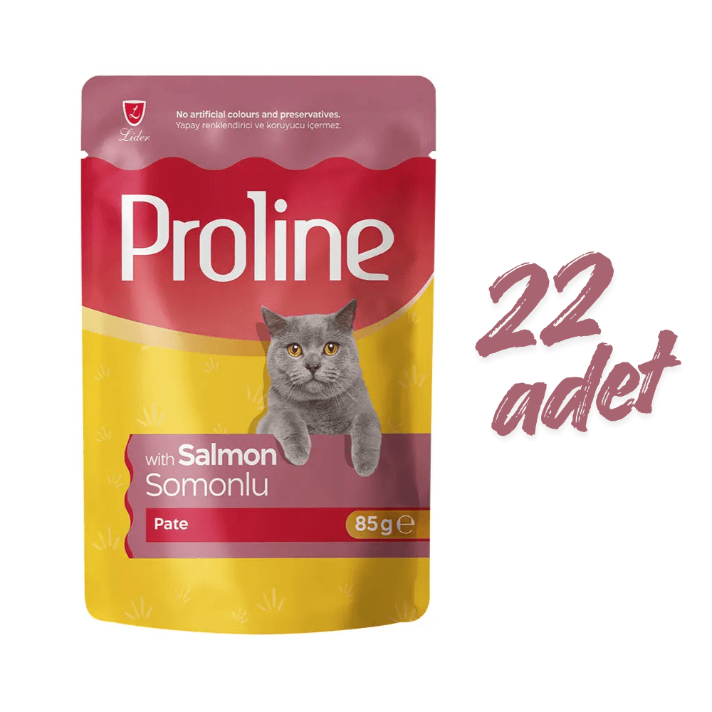 Proline Pouch Pate Yaş Kedi Maması Somonlu 85 Gr X 22 Adet