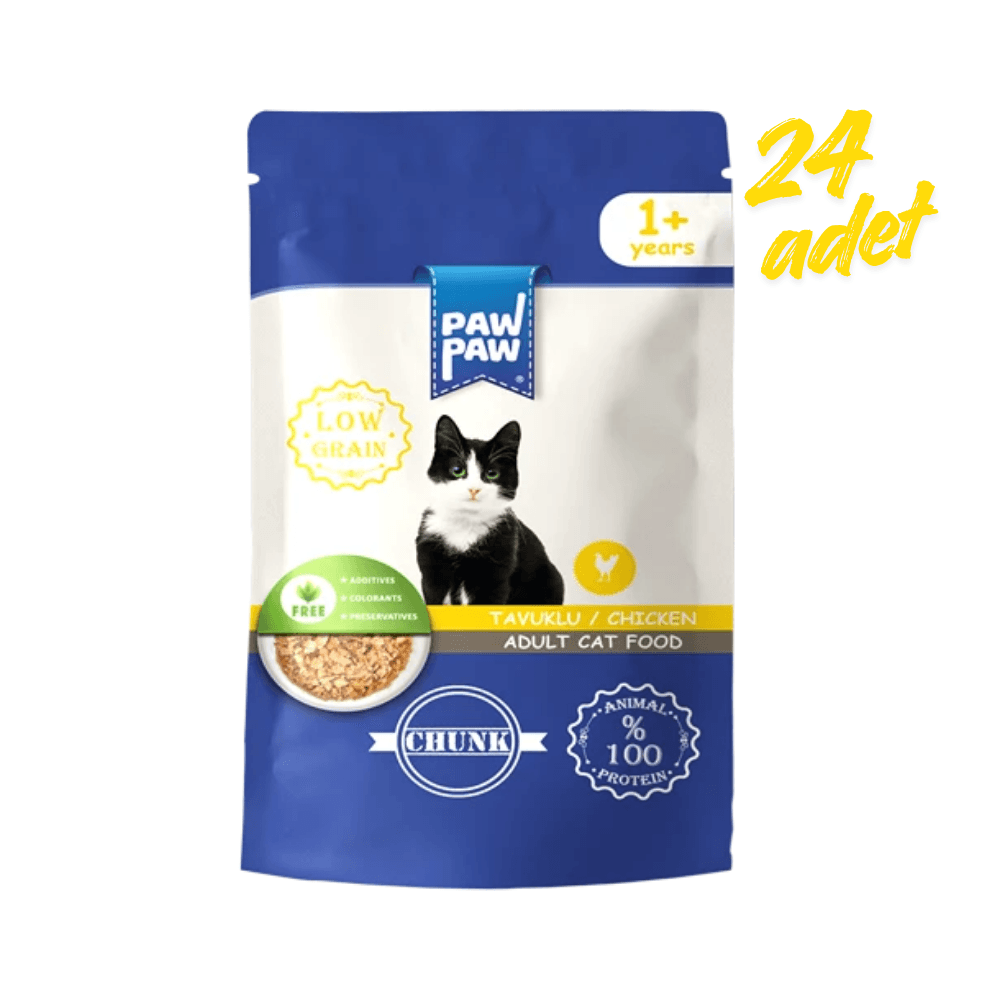 Pawpaw Pouch Yetişkin Kedi Maması Tavuklu 85 gr x 24 Adet