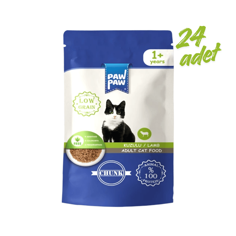 Pawpaw Pouch Yetişkin Kedi Maması Kuzu Etli 85 gr x 24 Adet