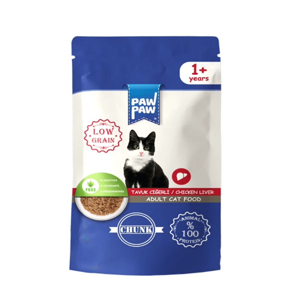 Pawpaw Pouch Yetişkin Kedi Maması Tavuk Ciğerli 85 gr