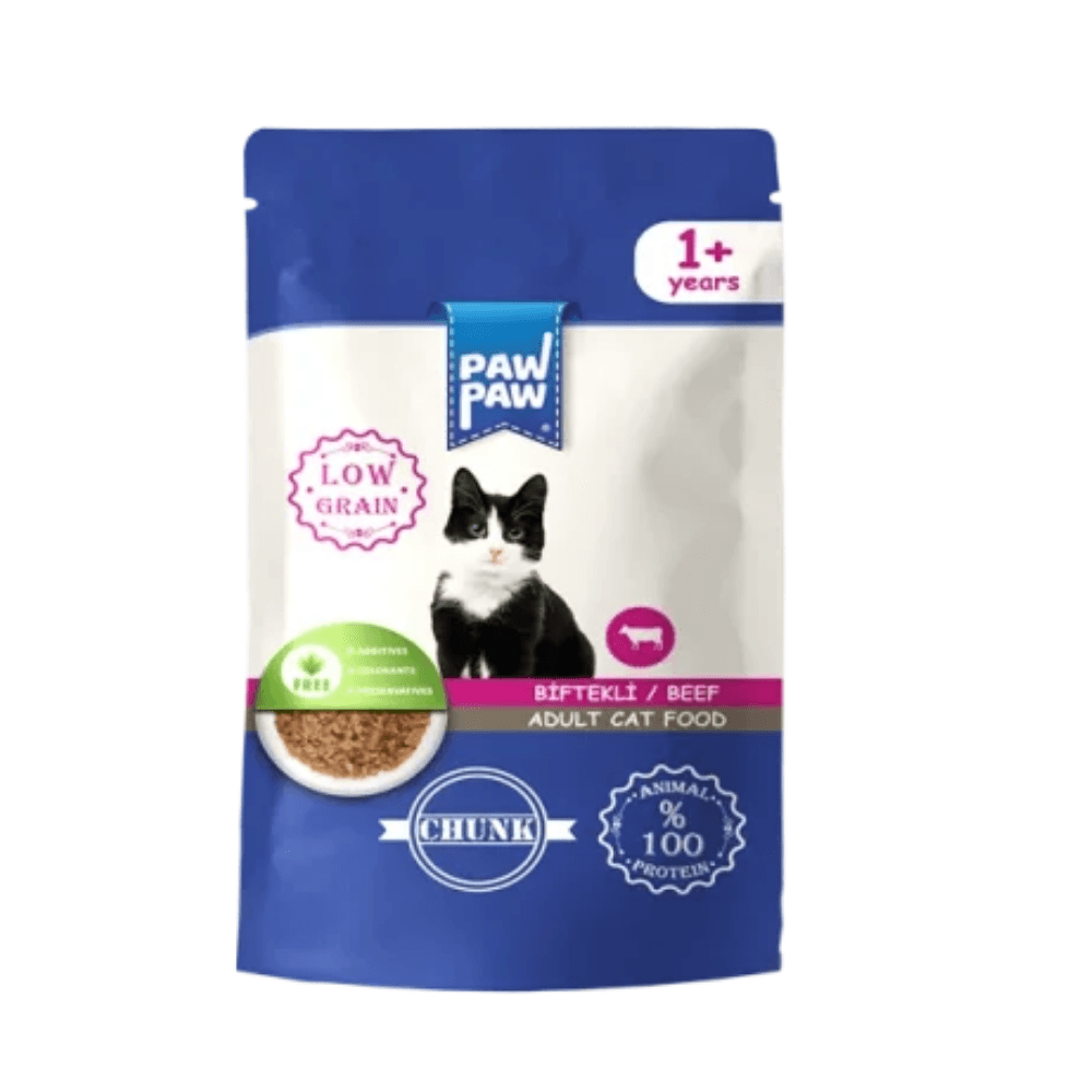 Pawpaw Pouch Yetişkin Kedi Maması Biftekli 85 gr
