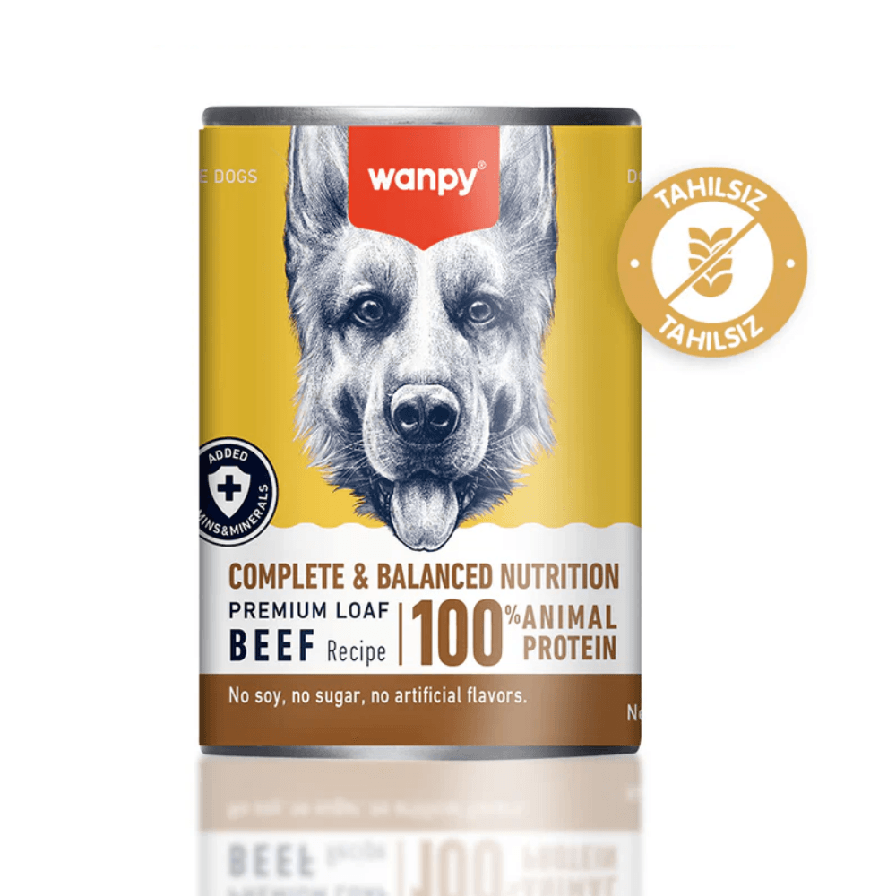 Wanpy Tahılsız Köpek %100 Gerçek Et Biftekli Konserve 375 gr