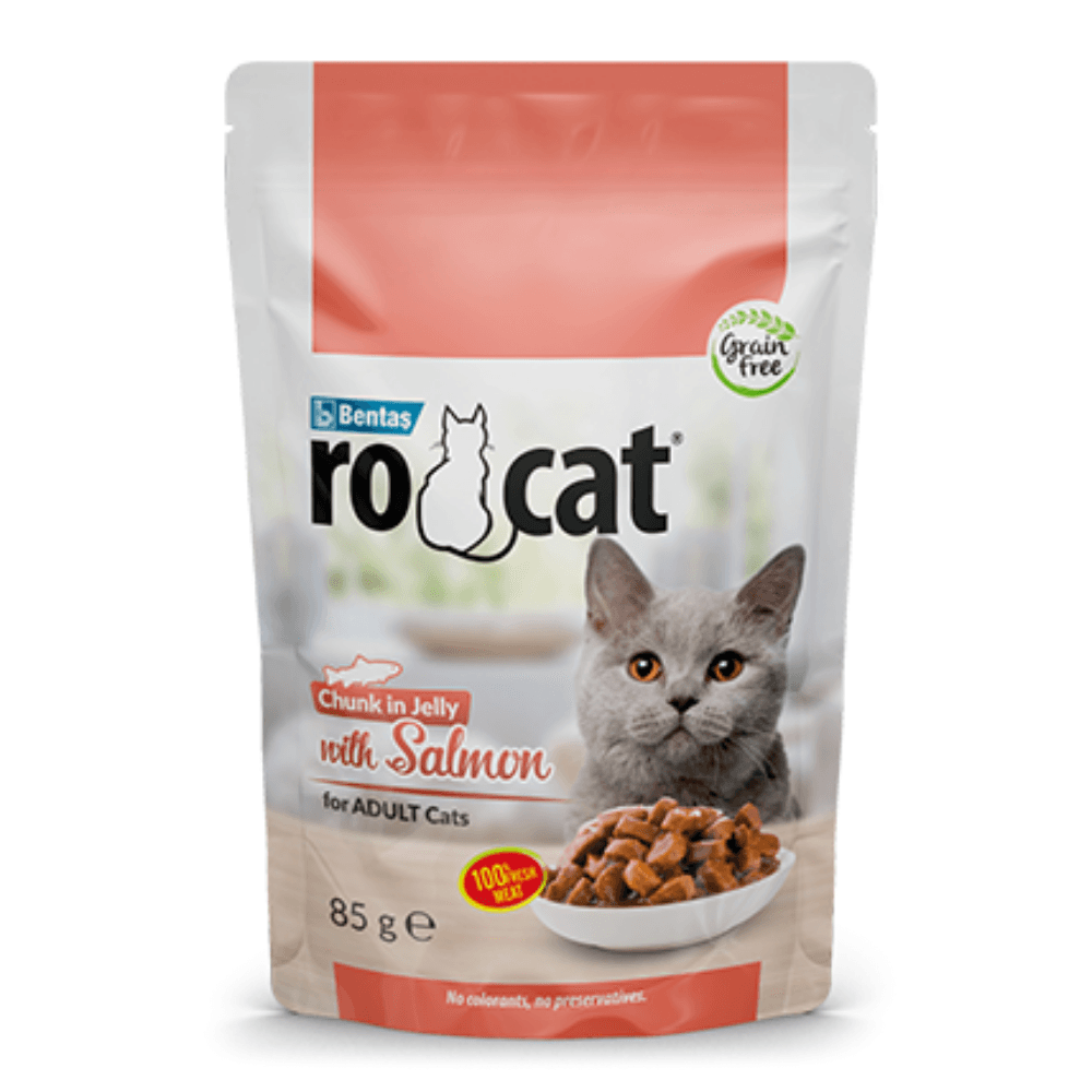 RoCat Yetişkin Kedi Jöle İçerisinde Somonlu Pouch Yaş Mama 85 gr