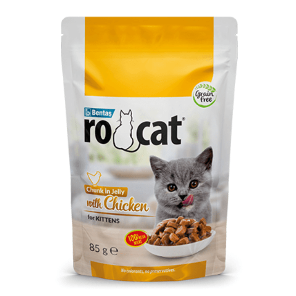 RoCat Yavru Kedi Jöle İçerisinde Tavuklu Pouch Yaş Mama 85 gr