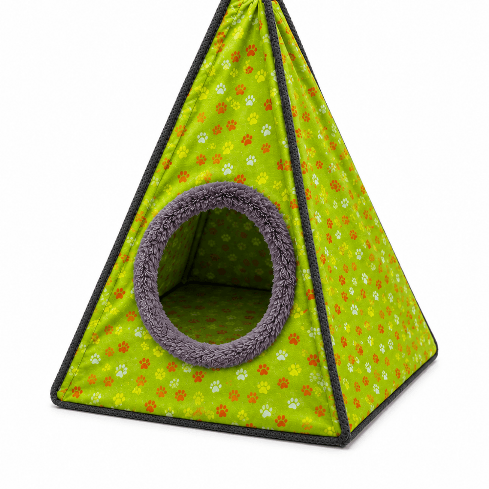 Alfipet Pati Desenli Kedi ve Küçük Irk Köpek Çadırı ve Yatak Evi
