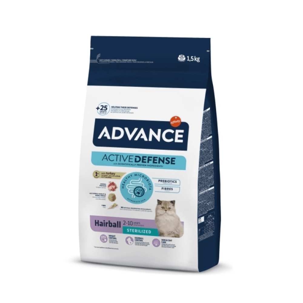 Advance Tüy Yumağı Önleyici Hindili Kısırlaştırılmış Kedi Maması 1,5 kg