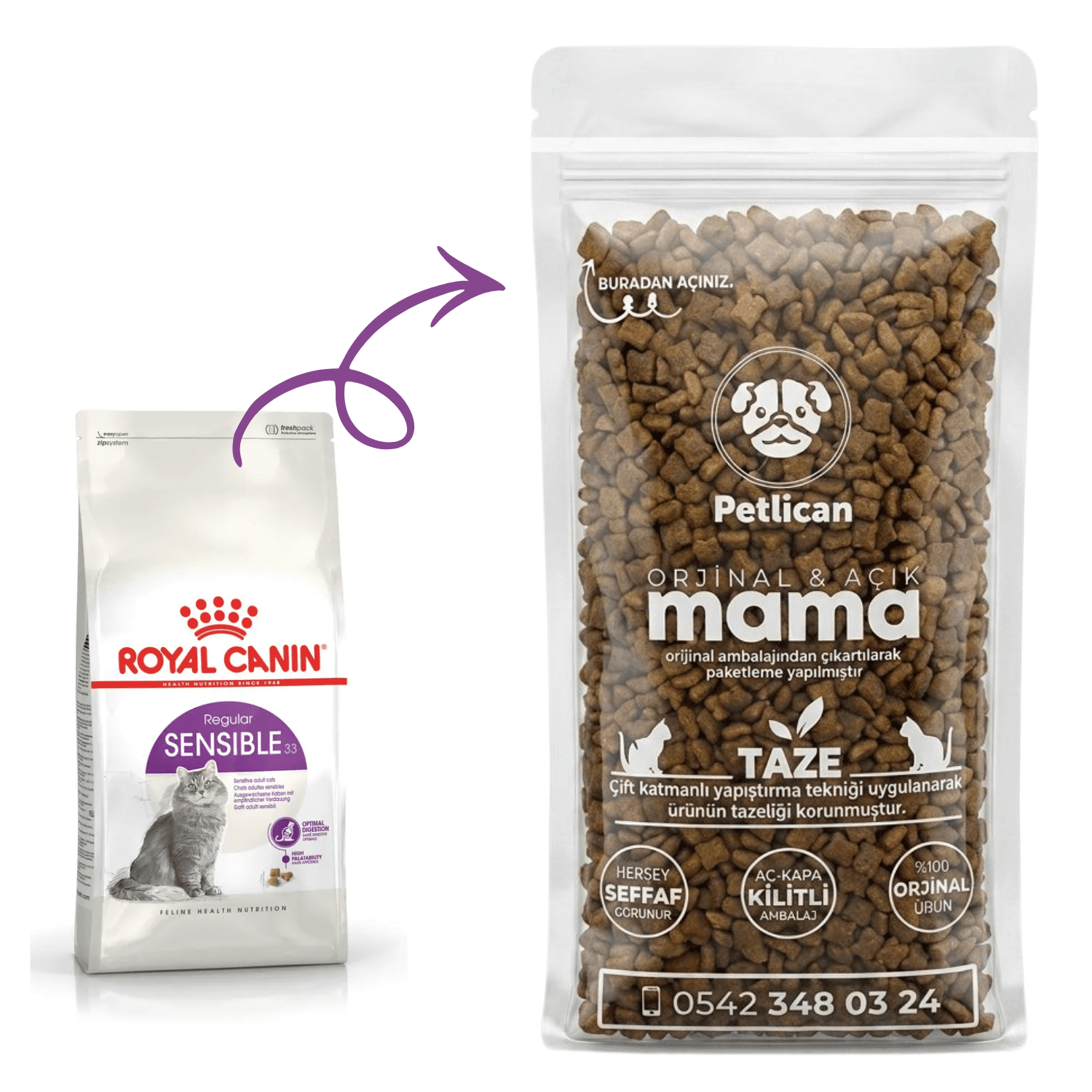 Royal Canin Sensible 33 Yetişkin Kedi Maması Açık 1 Kg