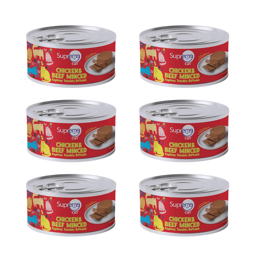 Supreme Cat Tavuklu Ve Biftekli Kıyılmış Kedi Konservesi 85 Gr x 6 Adet