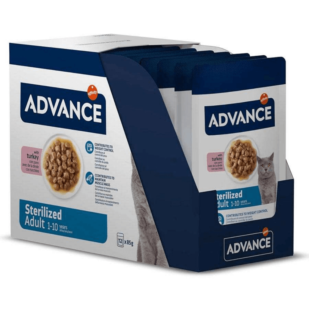 Advance Hindi Etli Kısırlaştırılmış Kedi Yaş Maması 85 Gr x 12 Adet