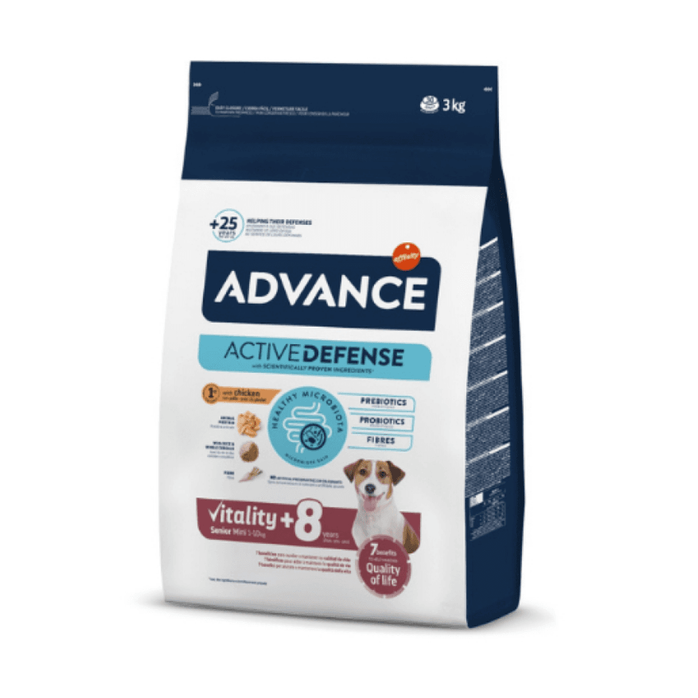 Advance Vitality +8 Tavuklu Mini Irk Yaşlı Köpek Maması 3kg
