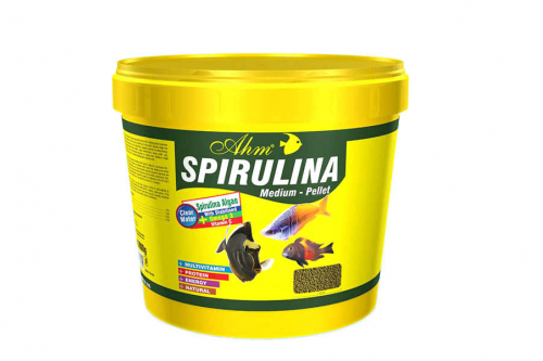 Ahm Spirulina Medium Pellet Kova Balık Yemi 10 Lt 3 Kg