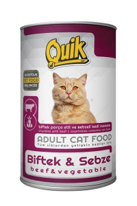 Quik Biftekli/Sebzeli Yetişkin Kedi Konservesi 415 Gr