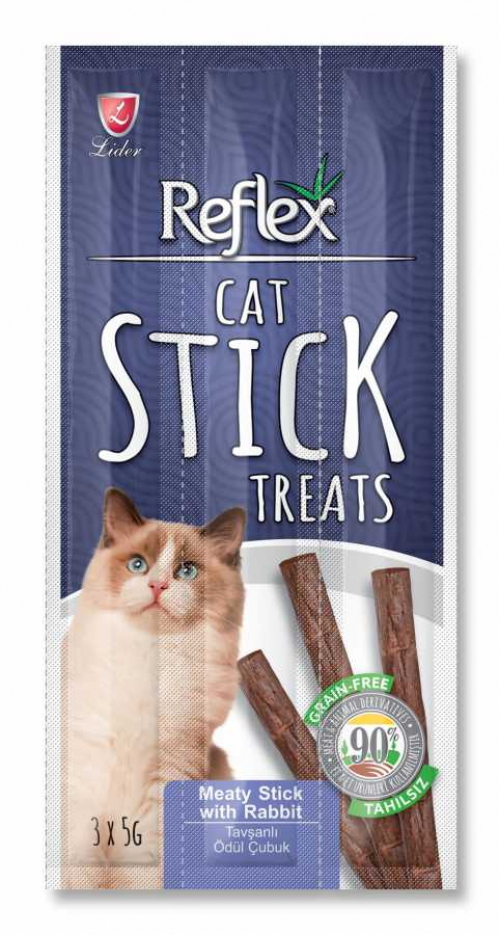 Reflex Cat Stick Treats Tavşanlı Ödül Çubuğu 3x5 Gr