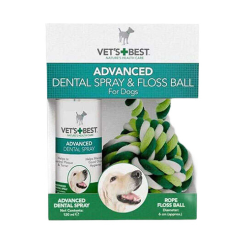 Köpek Ağız Spreyi + Diş Temizleyici Halat Top 16 Cm 2'li