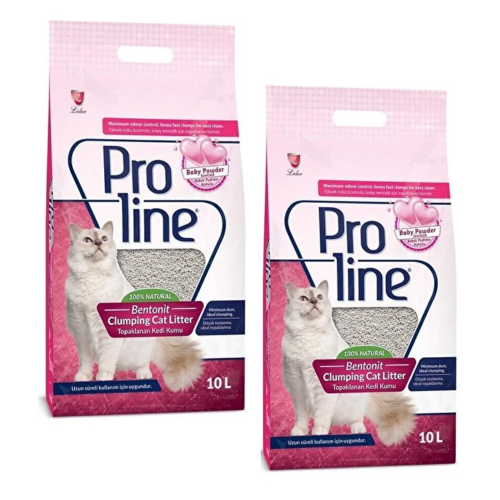 Proline Bentonit Bebek Pudrası Kokulu Kedi Kumu 10L 2 adet