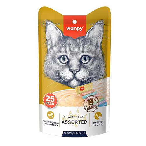 Wanpy Krema Kedi Ödül Maması Karışık Çeşit 25 Adet 14 Gr