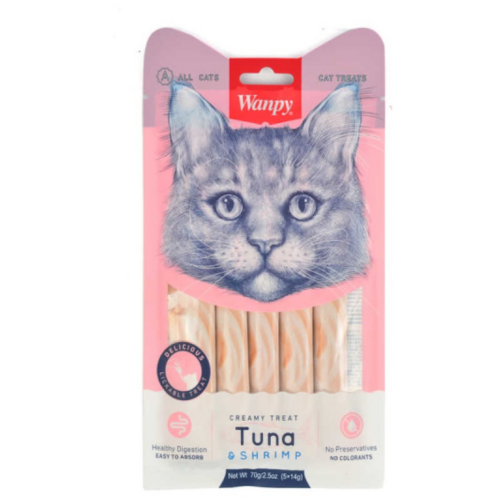 Wanpy Krema Kedi Ödül Maması Ton Balığı ve Karidesli 14 gr 5 Adet