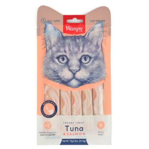 Wanpy Krema Kedi Ödül Maması Ton Balığı ve Somonlu 14 gr 5 Adet