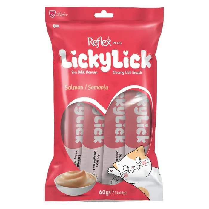 Reflex Lickylick Somonlu Sıvı Ödül Maması 4x15 Gr