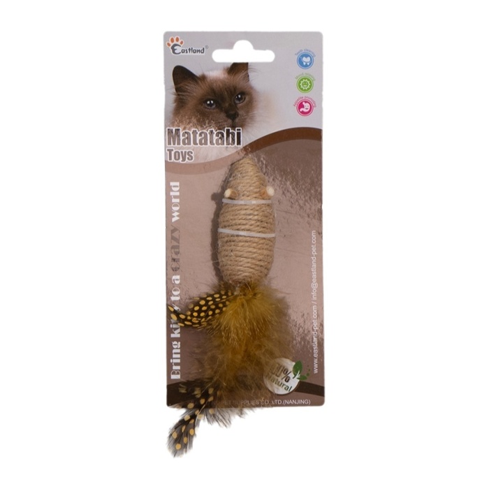 İpli Tüylü Çıngıraklı Fare Kedi Oyuncağı