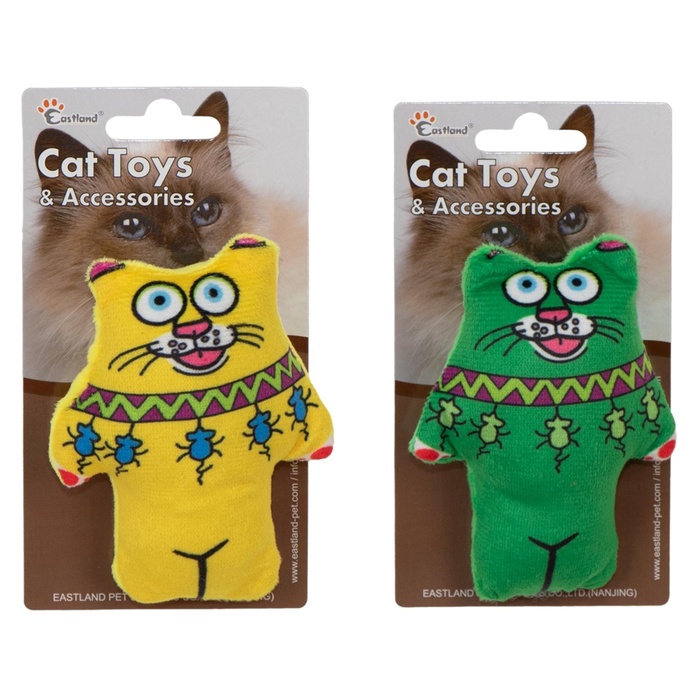 Kedi Otlu Öten Peluş Kedi 11,5 Cm