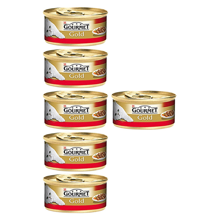 Gourmet Gold Parça Sığır Etli Soslu Konserve Kedi Maması 85 Gr X 6 Lı Paket