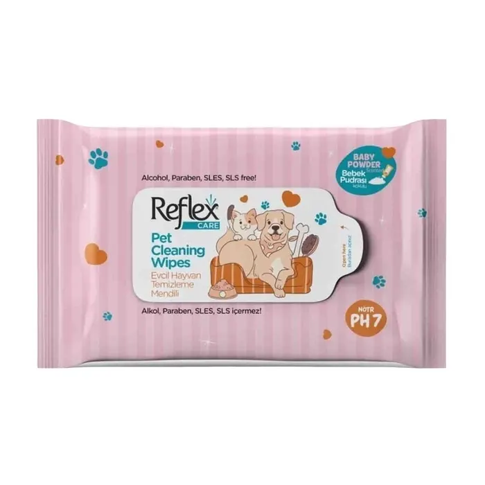 Reflex Bebek Pudrası Kokulu Evcil Hayvan Temizleme Mendili 10'lu