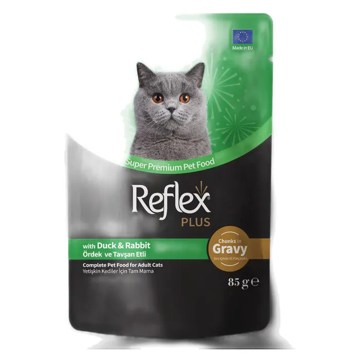 Reflex Sos Içinde Et Parçacıklı Ördekli & Tavşanlı Yetişkin Kedi Maması 85 Gr